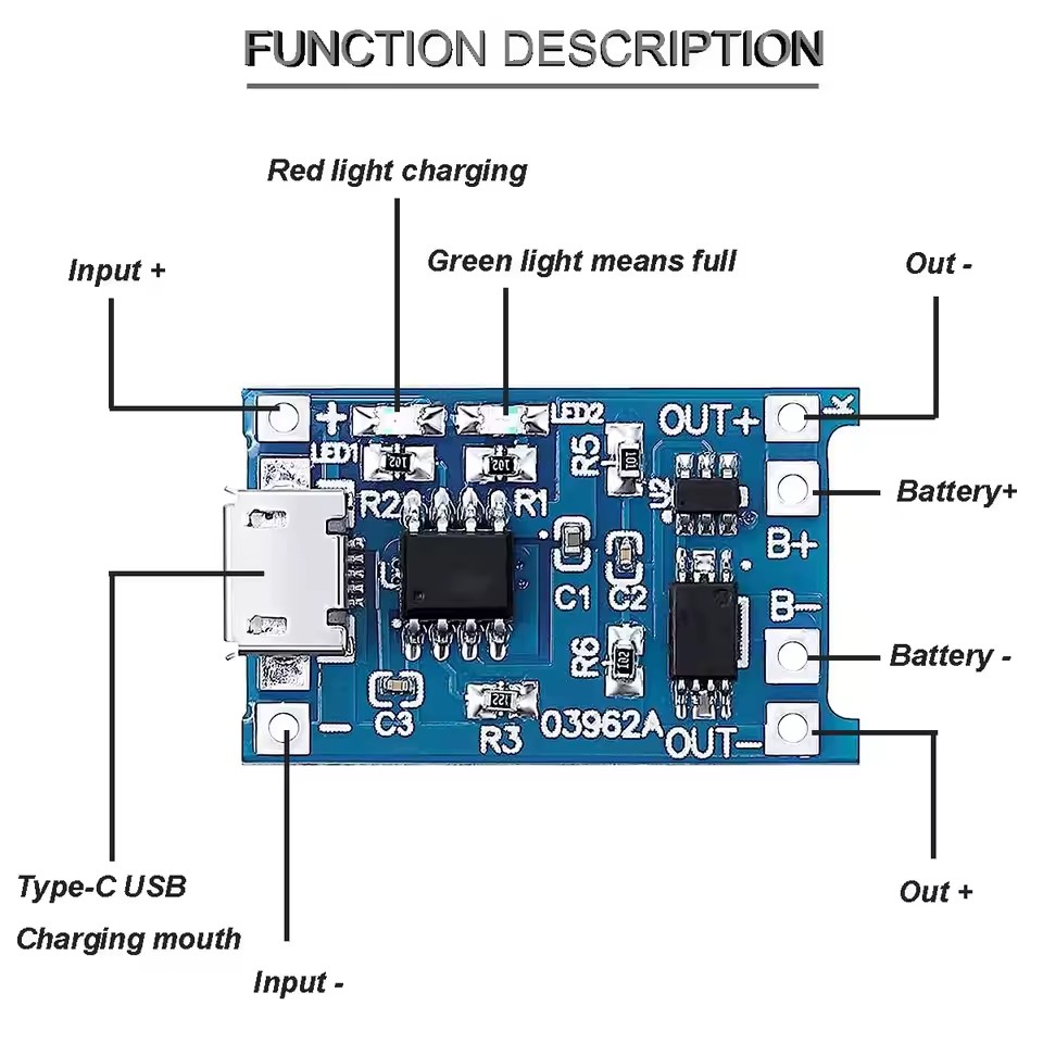 1-20Pcs Type-C/Micro/Mini USB  - огляд і ціна Tp4056 Module
